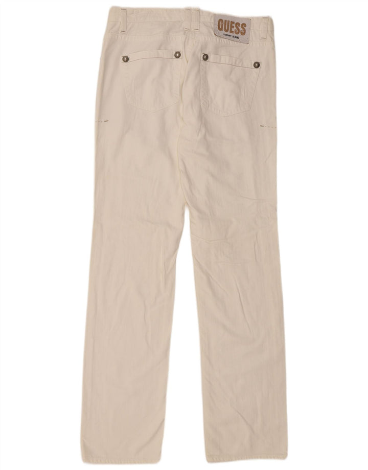 Guess Mens Straight Jeans W34 L36 White Cotton