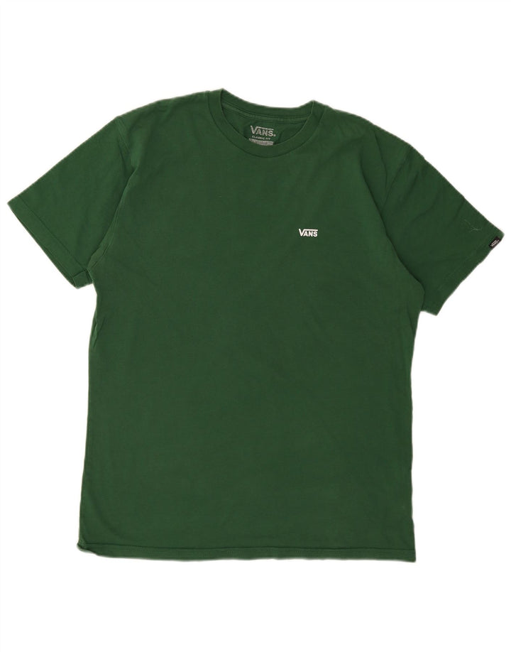 VANS Mens Classic Fit T-Shirt Top Medium Green Cotton