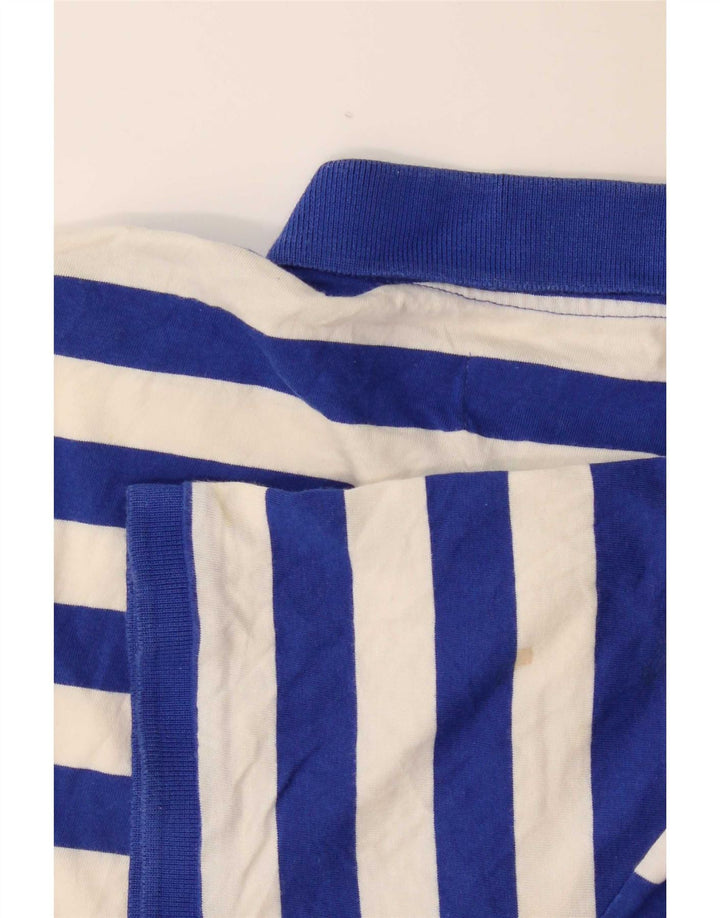 Penguin Mens Regular Fit Polo Shirt Medium Blue Striped Cotton