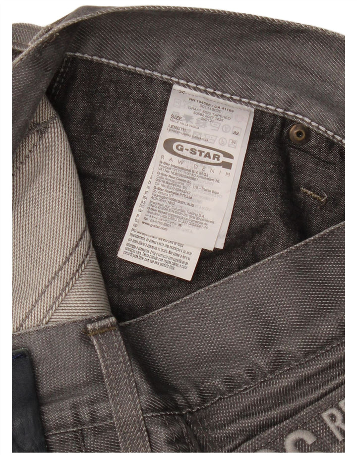G-STAR Mens Straight Jeans W32 L34 Grey Cotton