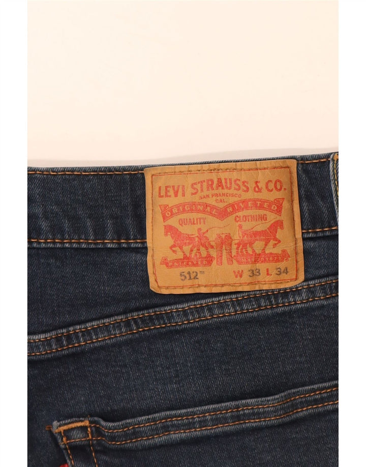 LEVI'S Mens 512 Slim Tapered Jeans W33 L32 Navy Blue Cotton