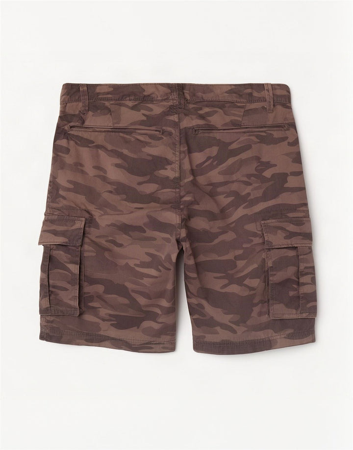 In Extenso Mens Regular Cargo Shorts W36 Large Grey Camouflage Cotton