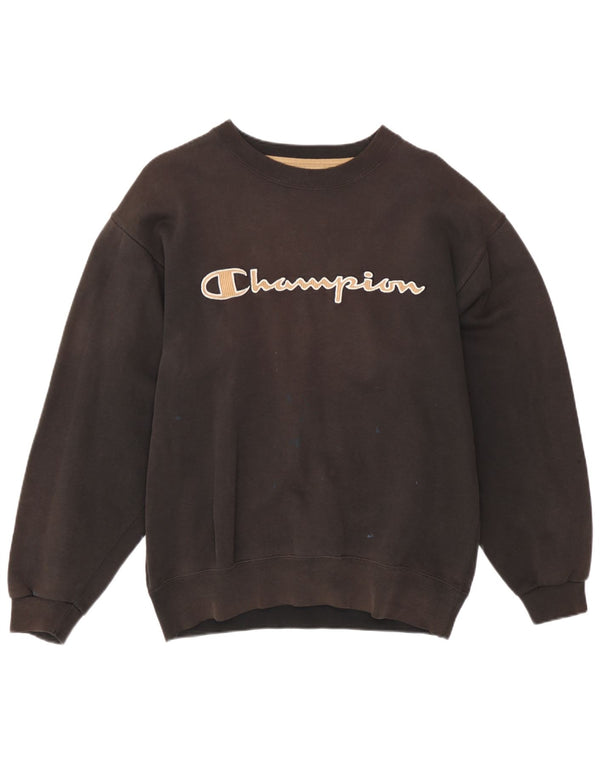 Champion Mens Graphic Sweatshirt Jumper Small Brown