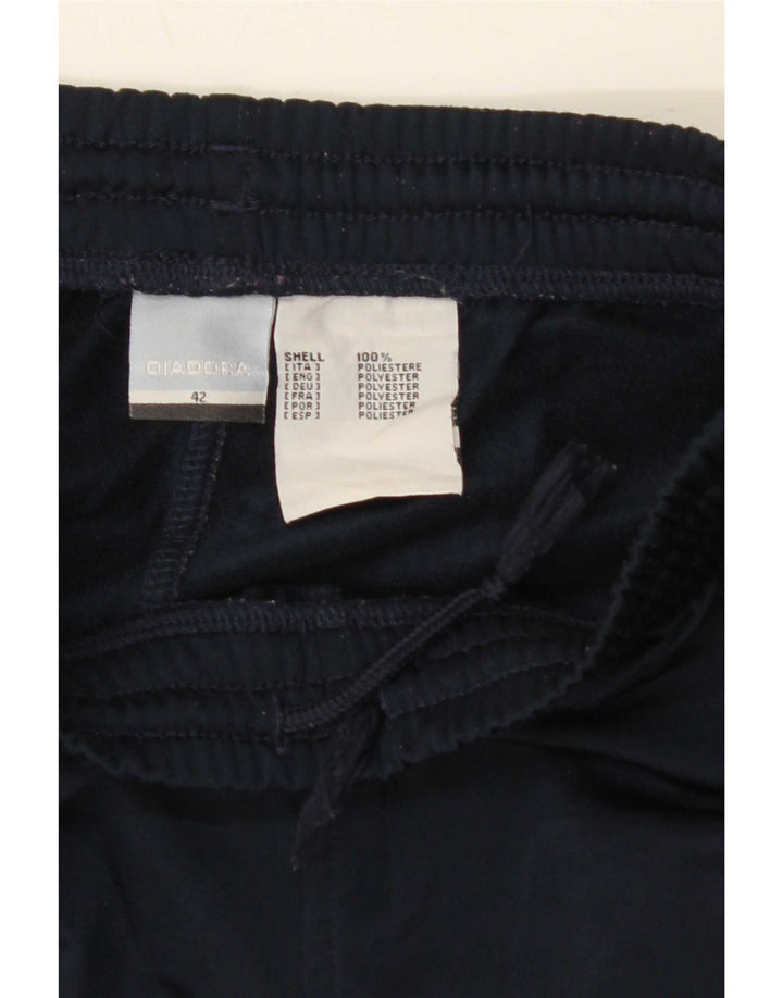 Diadora Womens Tracksuit Trousers IT 42 Medium Navy Blue Polyester