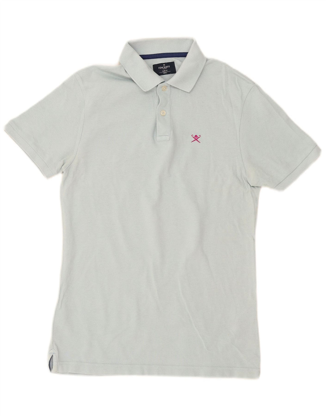 Hackett Mens Slim Fit Polo Shirt Small Blue Cotton