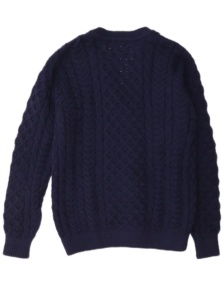 L.L.Bean Mens Cardigan Sweater Medium Navy Blue Wool