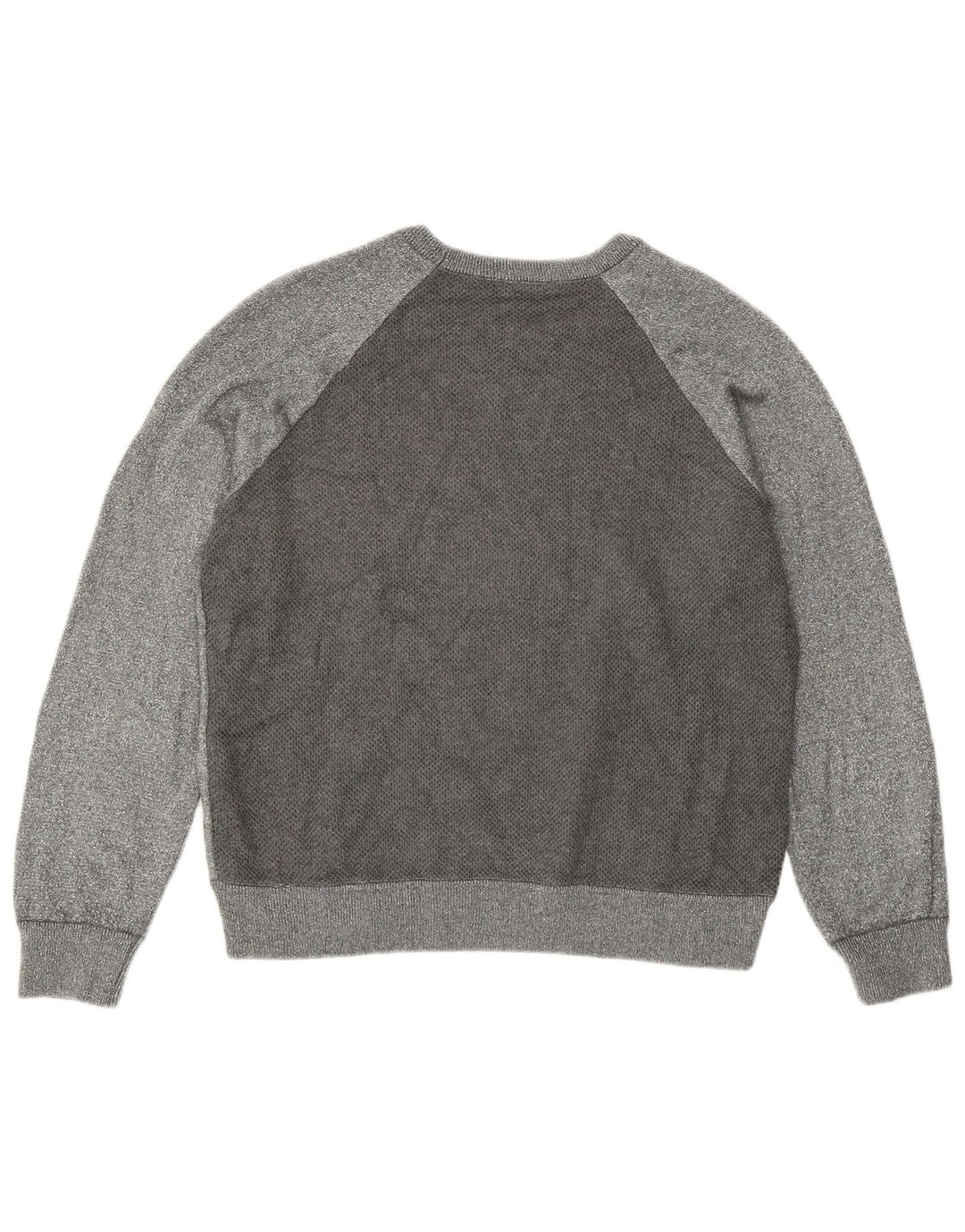 Liu Jo Womens Crew Neck Jumper Sweater UK 14 Large Silver Colourblock