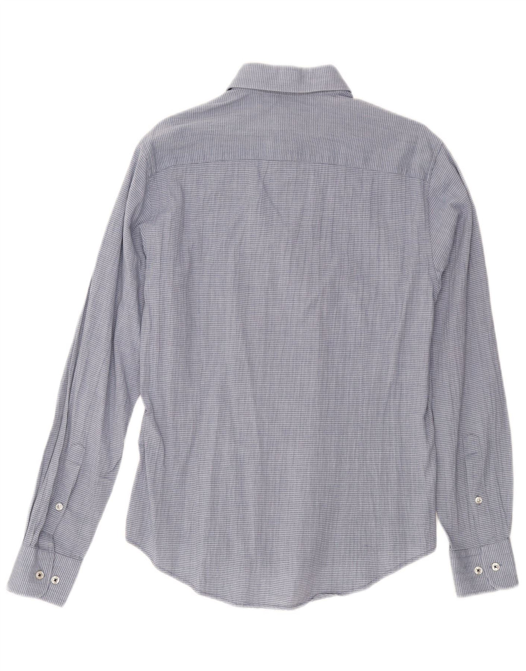 Armani Jeans Mens Custom Fit Shirt Medium Blue Pinstripe