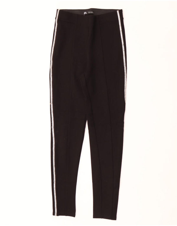 Zara Womens Skinny Casual Trousers Small W26 L28 Black