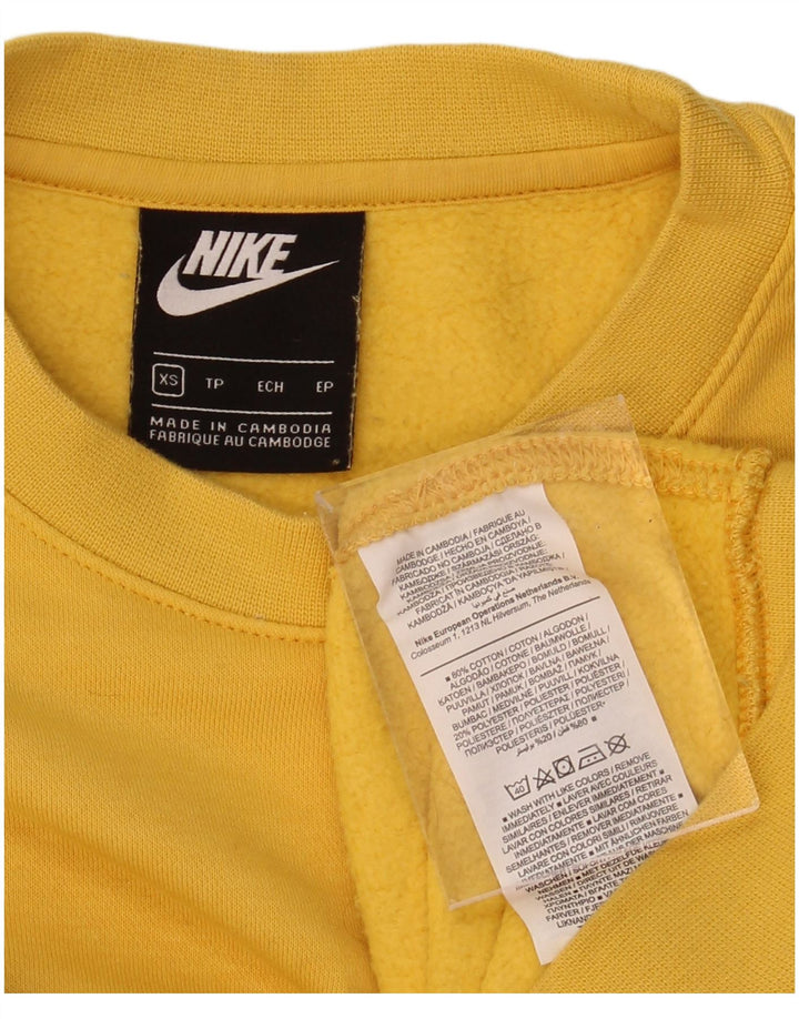 NIKE Mens Sweatshirt Jumper XS Yellow Cotton