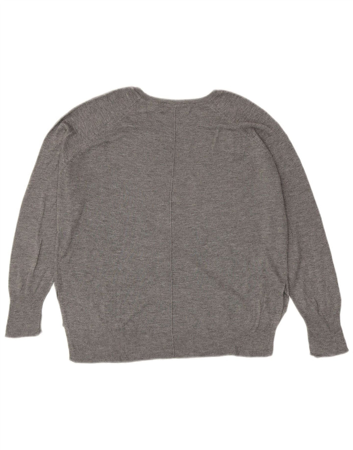 Zara Womens Boat Neck Jumper Sweater UK 14 Medium Grey