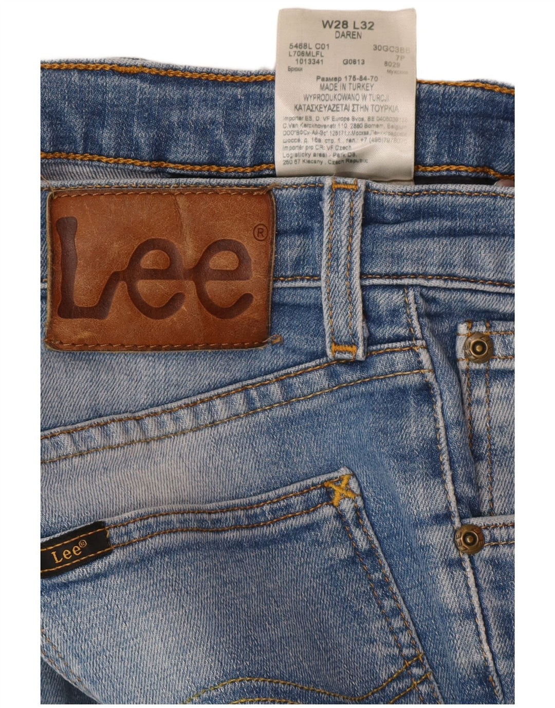 Lee Womens Daren Straight Jeans W28 L32 Blue Cotton