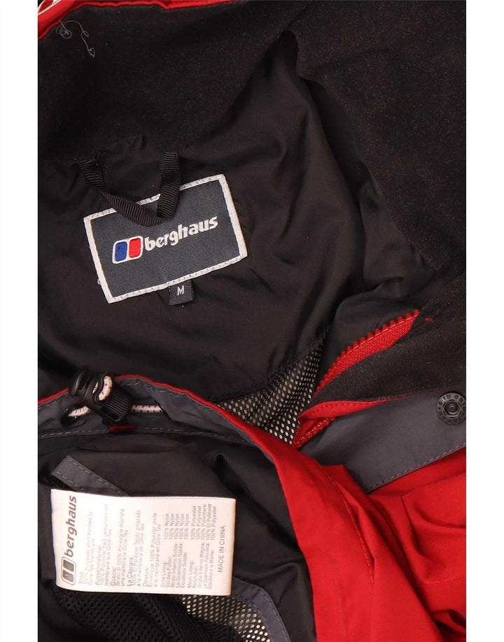 Berghaus Mens Hooded Rain Jacket UK 38 Medium Red Polyester