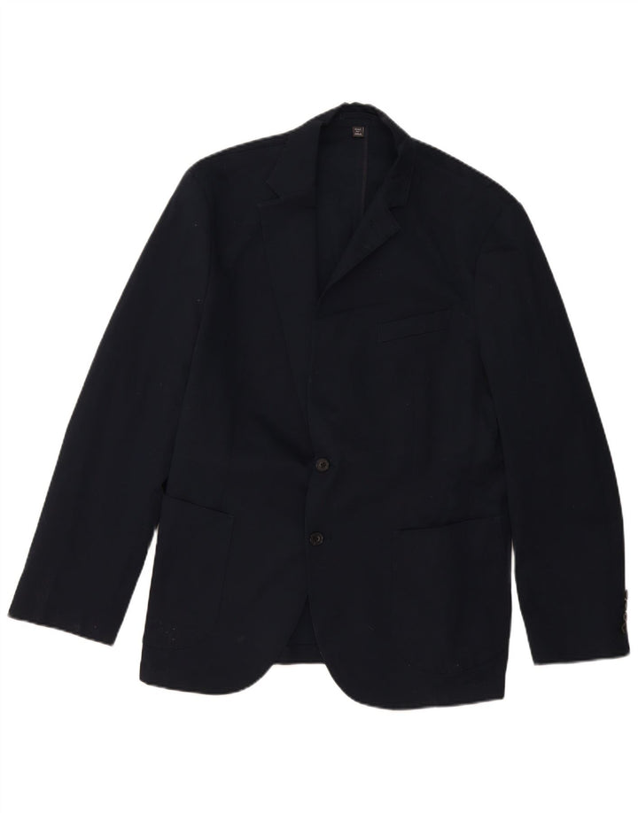 Marks & Spencer Mens 2 Button Blazer Jacket UK 44 XL Navy Blue Cotton