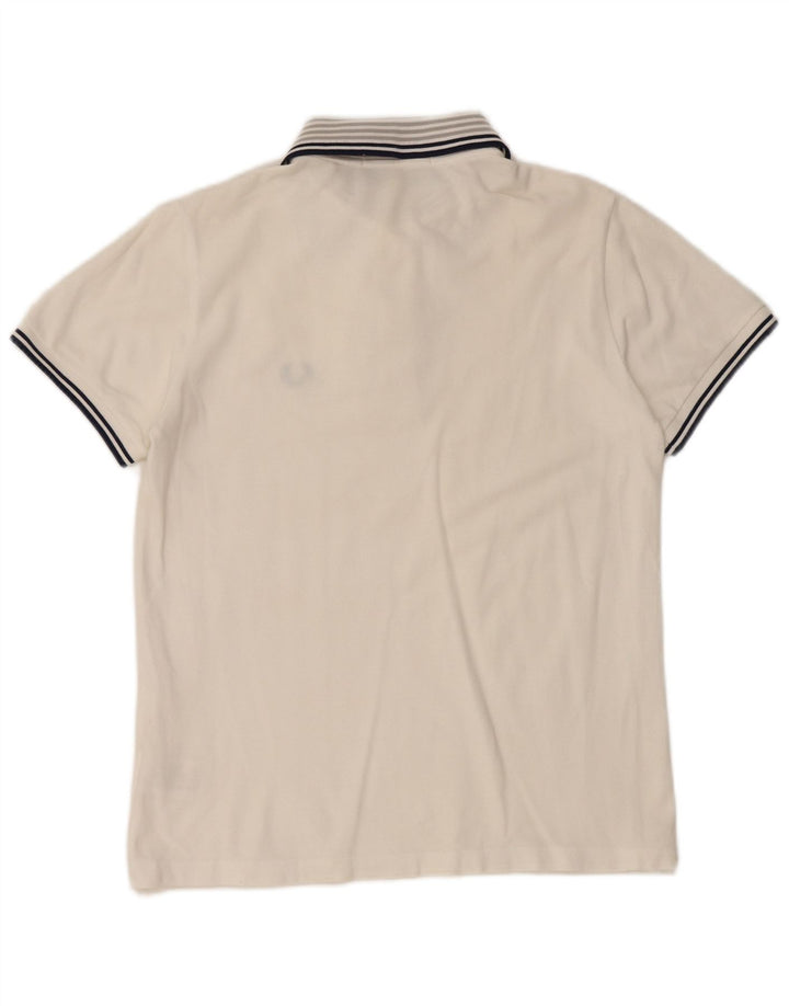 FRED PERRY Mens Special Edition Polo Shirt Small White Cotton