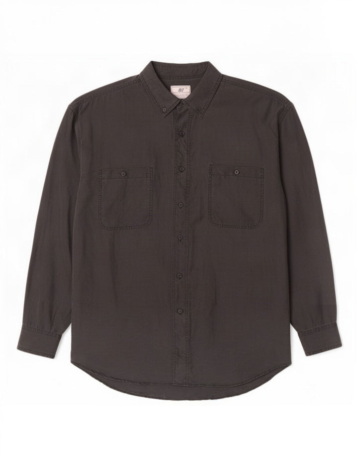 Vintage Mens Shirt Medium Black Silk