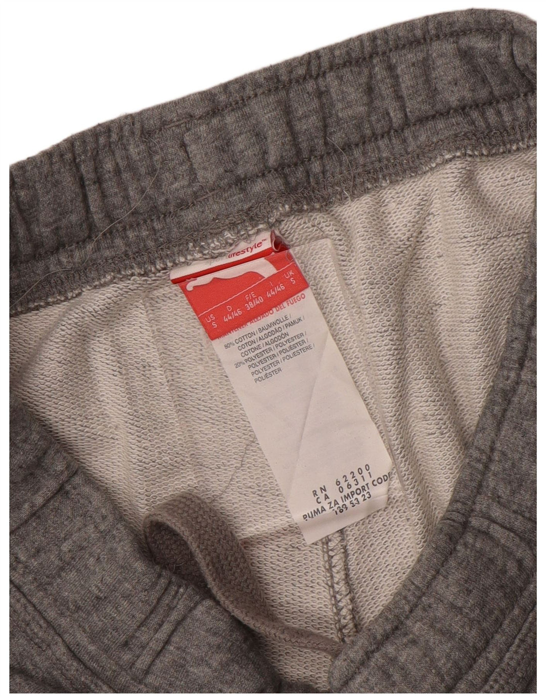 Puma Mens Tracksuit Trousers Small  Grey Cotton