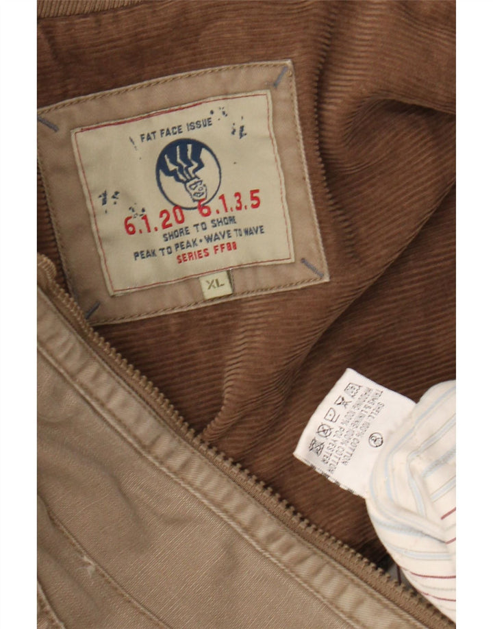 Fat Face Mens Utility Jacket UK 42 XL Beige Cotton