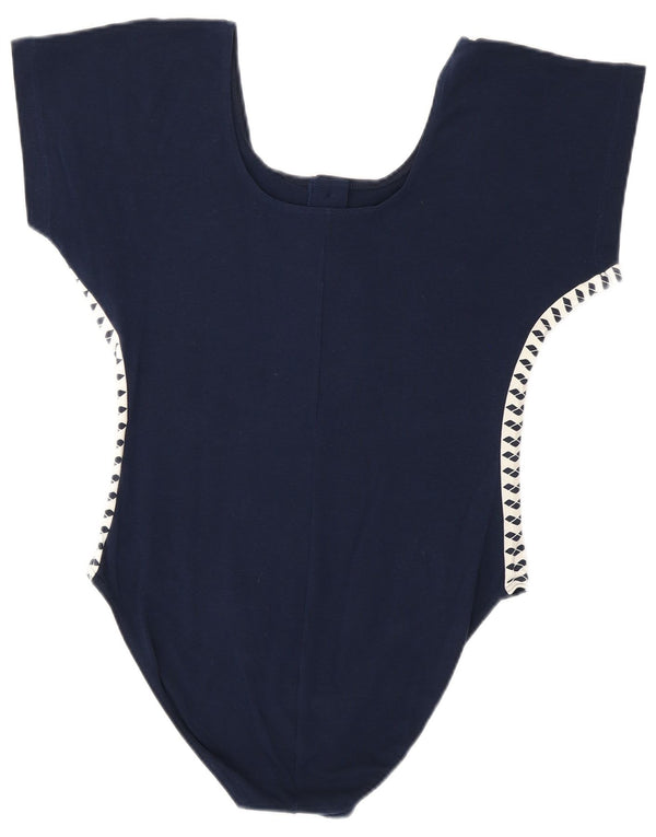 Arena Womens Graphic Bodysuit UK 16 Large Navy Blue Colourblock Sports