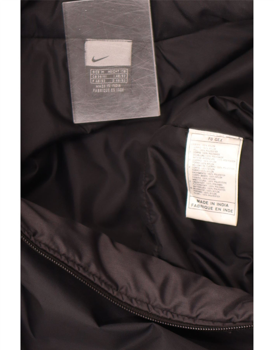Nike Mens Windbreaker Jacket Medium Black Nylon