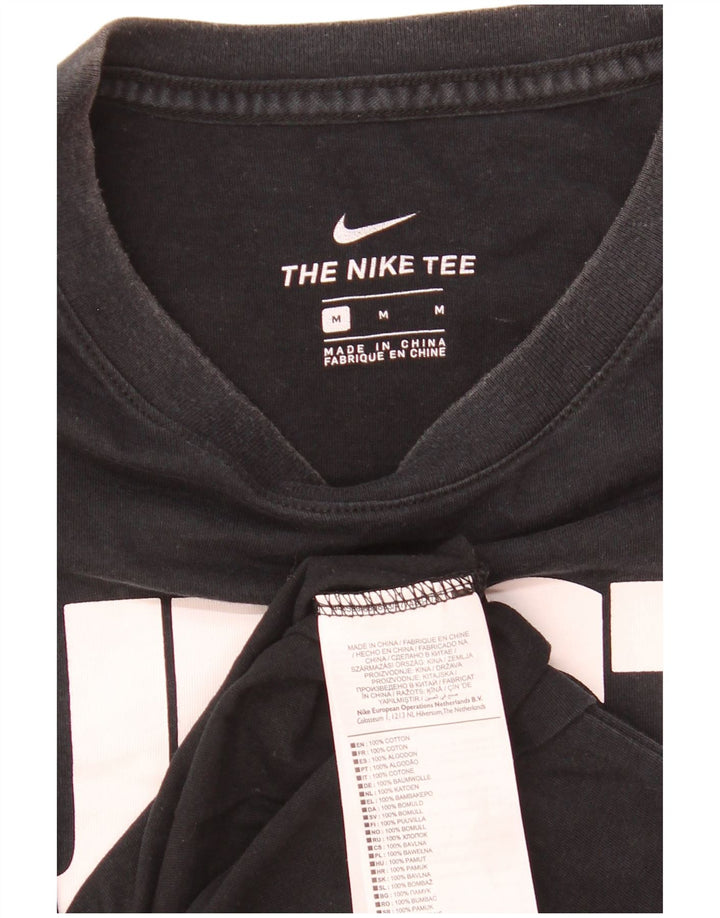 Nike Mens Graphic T-Shirt Top Medium Black Cotton