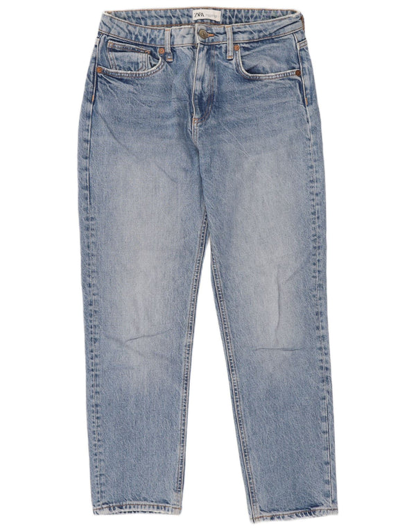 Zara Womens Distressed High Waist Jeans EU 38 Small W28 L26 Blue Cotton