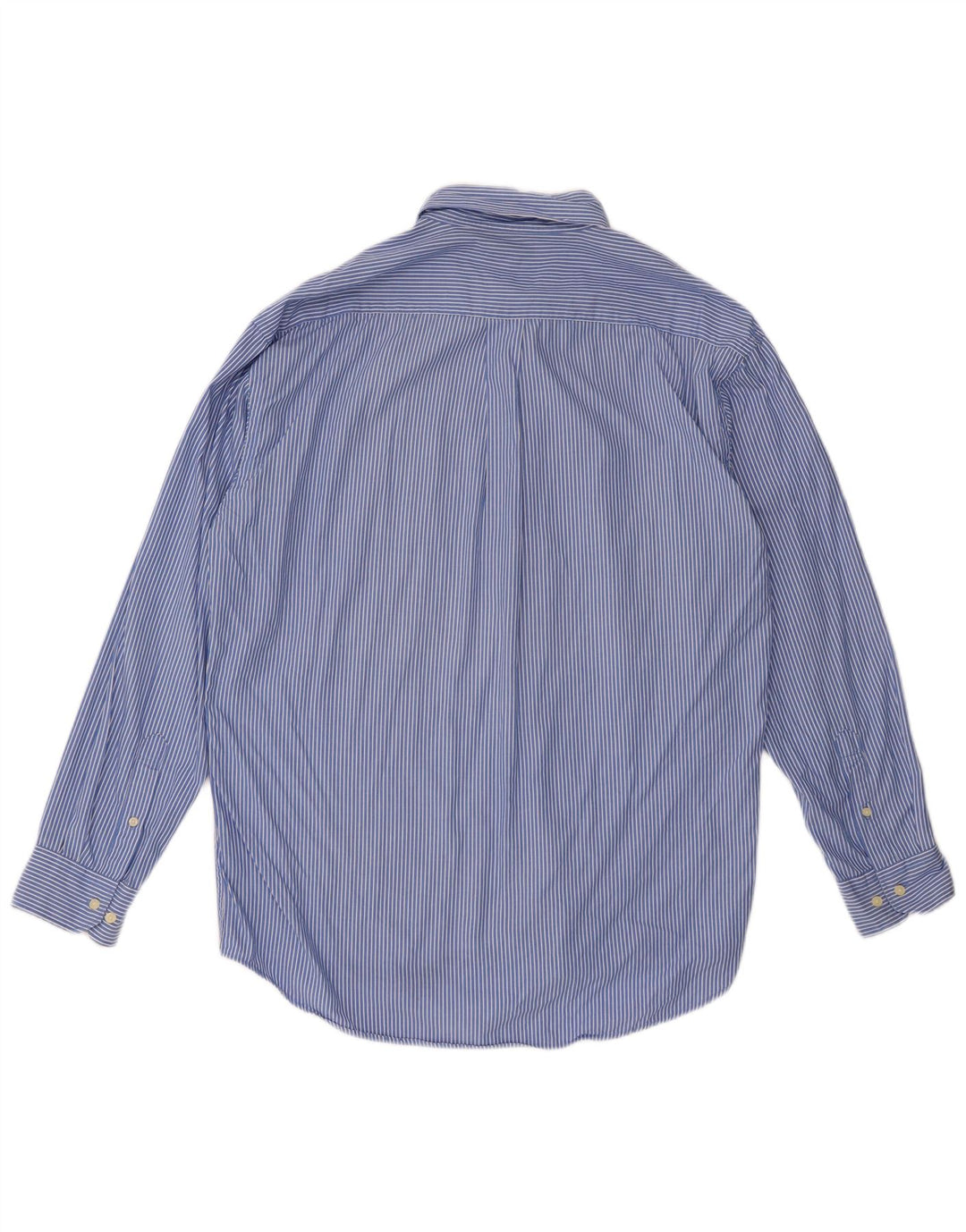 Dack's Mens Shirt Large Blue Pinstripe Cotton