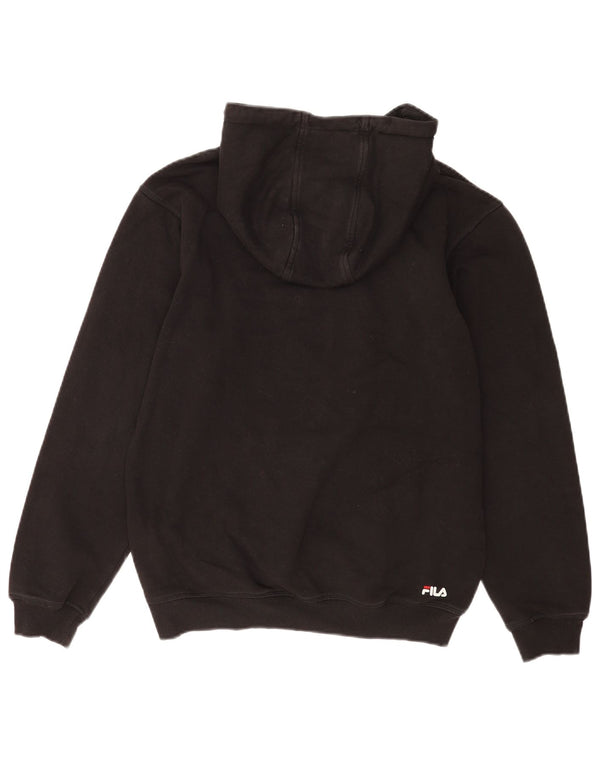 Fila Mens Graphic Hoodie Jumper Small Black Cotton