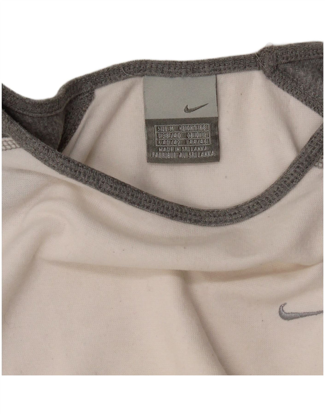 NIKE Womens Top Long Sleeve UK 10/12 Medium White Colourblock
