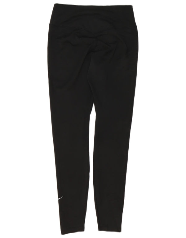 Nike Womens Leggings UK 12 Medium Black Polyester