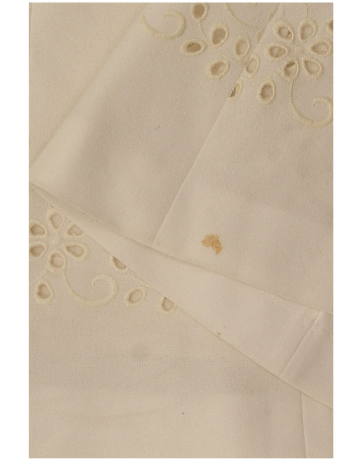 Vintage Womens A-Line Dress IT 42 Medium White Floral Polyester