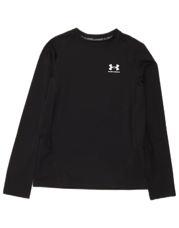 Under Armour Boys Heat Gear Top Long Sleeve 9-10 Years Medium Black