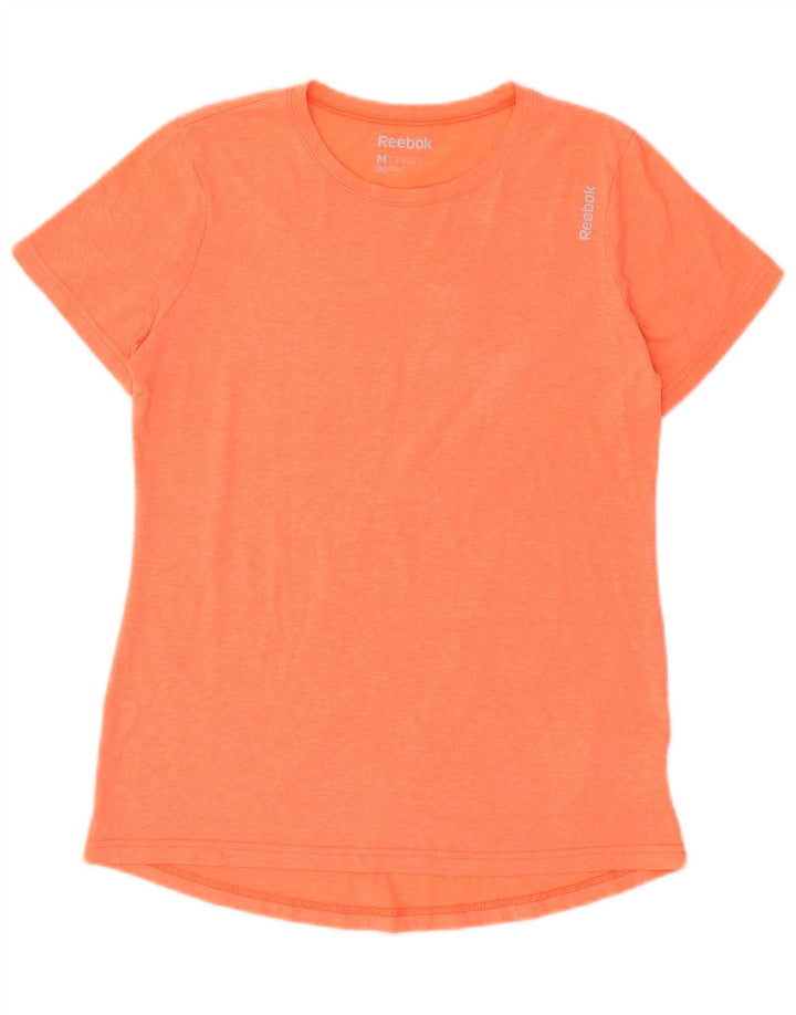 REEBOK Womens T-Shirt Top UK 12 Medium  Orange Flecked Polyester