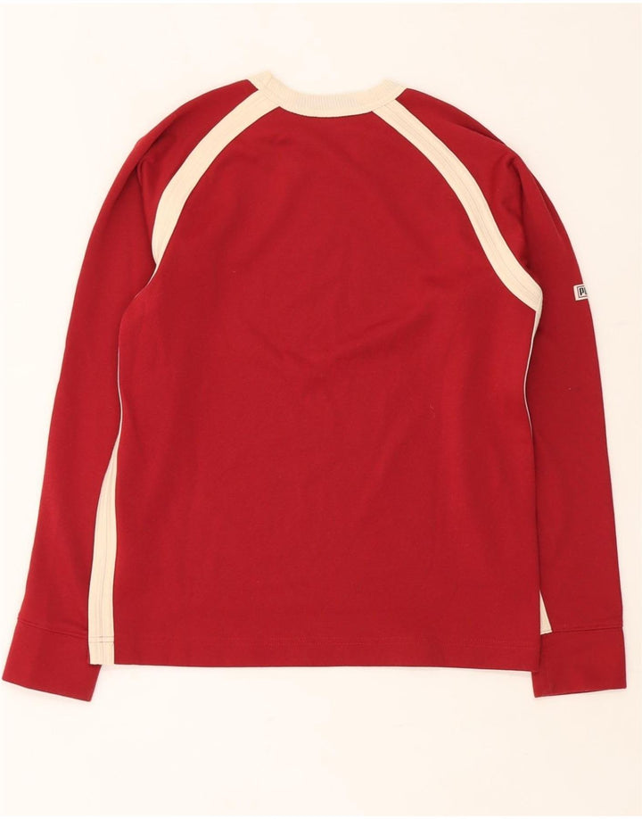 PUMA Mens Top Long Sleeve Small Red Colourblock Polyester