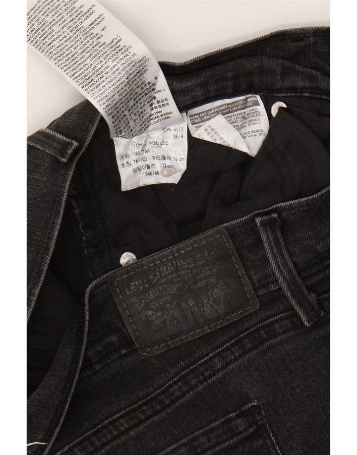 Levi's Womens 505 Straight Jeans W30 L32 Black Cotton