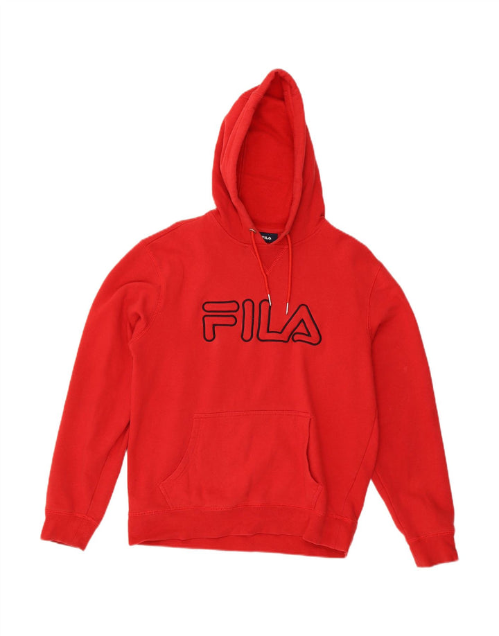 FILA Mens Graphic Hoodie Jumper Medium Red Cotton
