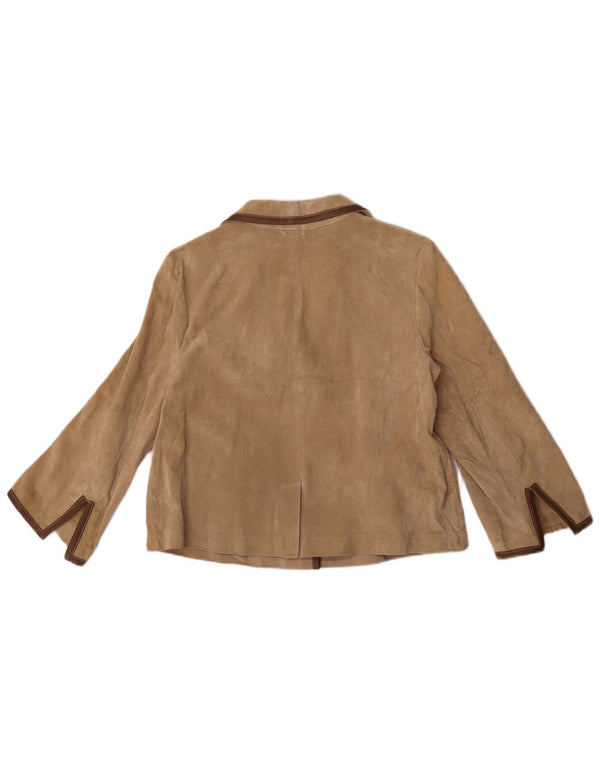 Sinequanone Womens 3/4 Sleeve Suede Bolero Jacket IT 42 Medium Beige