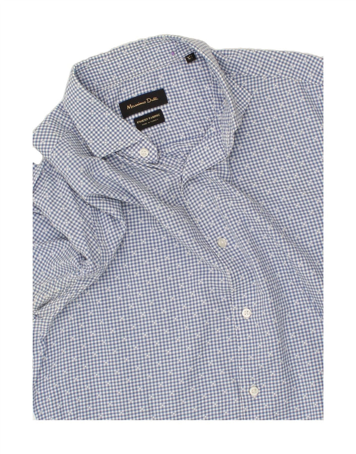 MASSIMO DUTTI Mens Shirt Large Blue Spotted Cotton Vintage Massimo Dutti and Second-Hand Massimo Dutti from Messina Hembry 