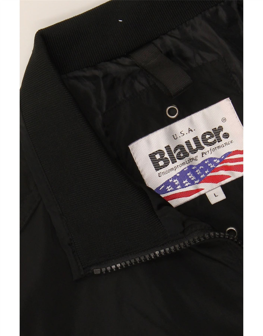 BLAUER Womens Bomber Jacket UK 14 Large Black Vintage Blauer and Second-Hand Blauer from Messina Hembry 