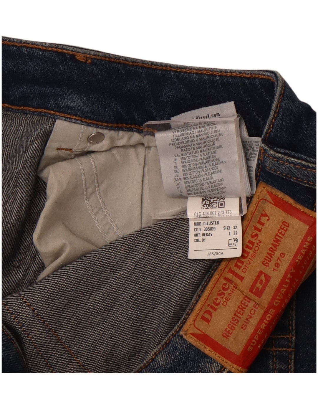 DIESEL Mens Slim Jeans W32 L32 Navy Blue Cotton