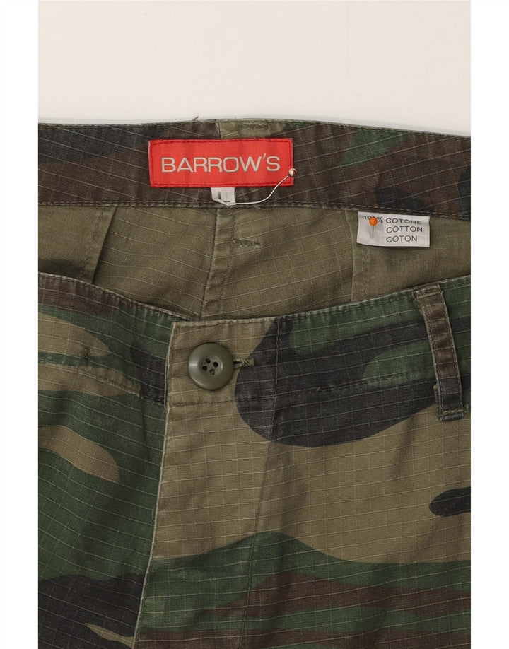 BARROW'S Mens Straight Cargo Trousers Large W36 L34 Khaki Camouflage
