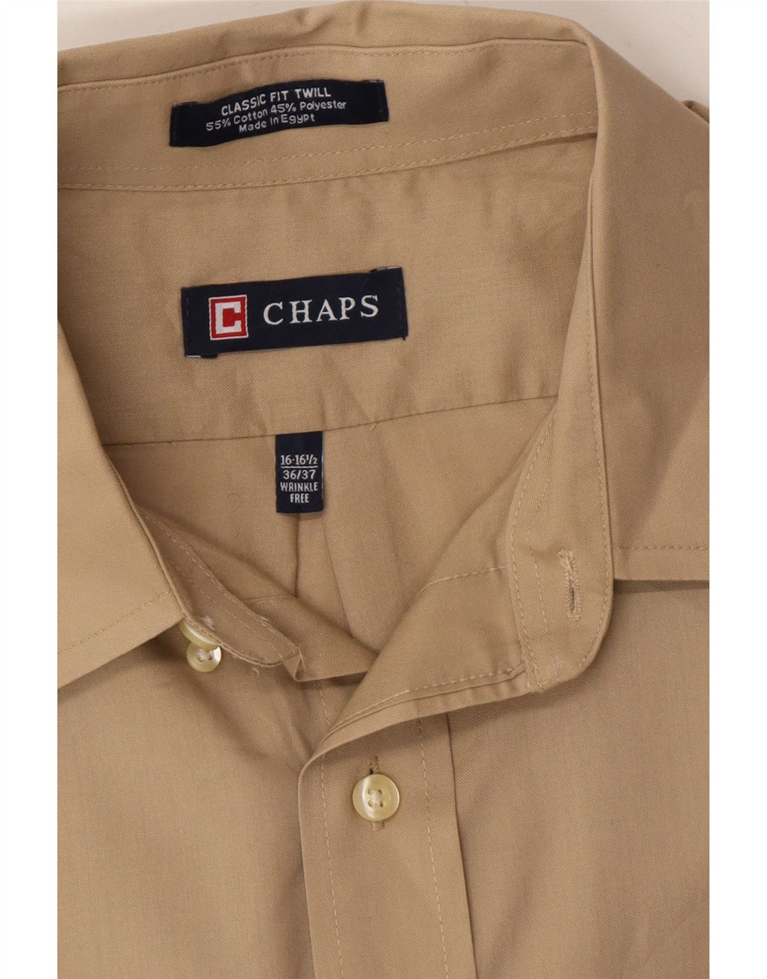CHAPS Mens Classic Fit Shirt Size 16 1/2 Large Brown Cotton Vintage Chaps and Second-Hand Chaps from Messina Hembry 