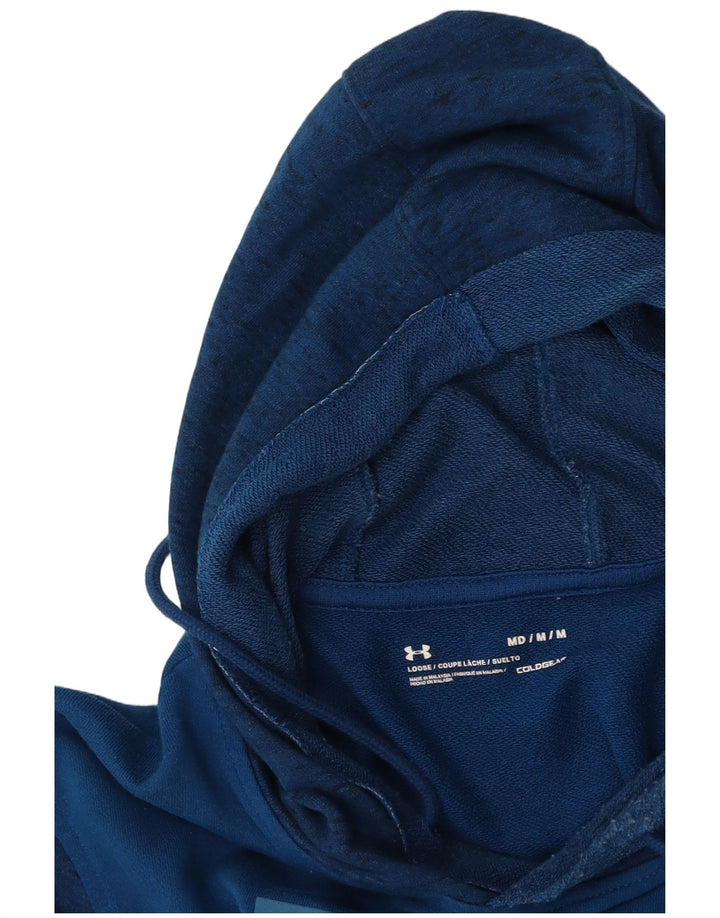 UNDER ARMOUR Mens Cold Gear Graphic Hoodie Jumper Medium Blue Flecked