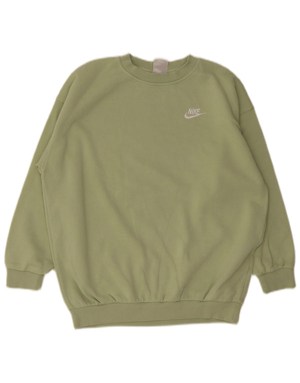 Nike Girls Sweatshirt Jumper 12-13 Years Large Green Cotton