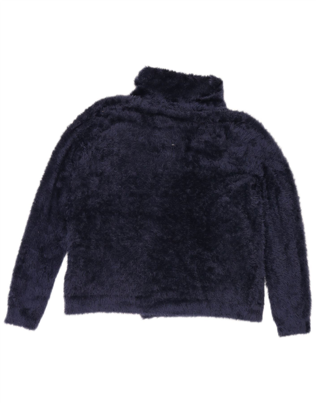 Marks & Spencer Womens Oversized Faux Fur Jacket UK 10 Small Navy Blue