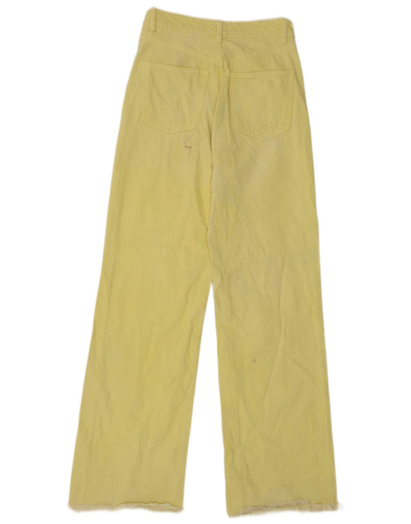 Zara Womens Wide Leg Jeans EU 36 XS W26 L31 Yellow