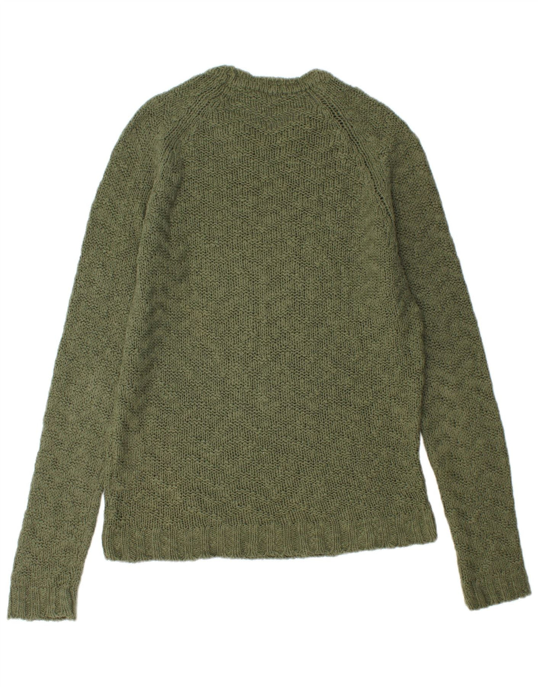 ZARA Mens Crew Neck Jumper Sweater Large Khaki Cotton