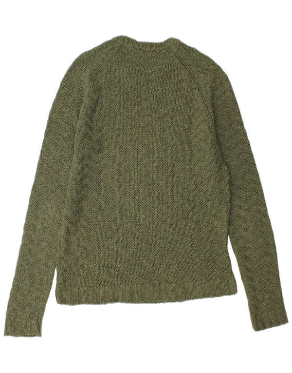 ZARA Mens Crew Neck Jumper Sweater Large Khaki Cotton