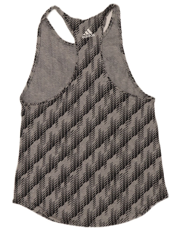 Adidas Womens Graphic Vest Top UK 8 Small Grey Geometric