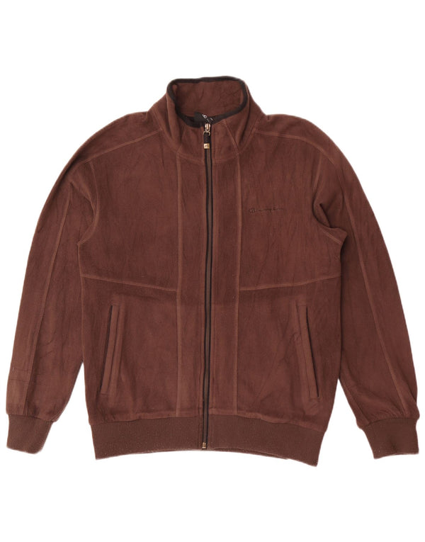 Champion Mens Fleece Jacket UK 38 Medium Brown Polyester Sports
